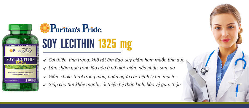 Công dụng viên uống Puritan's Pride Soy Lecithin 1325 mg