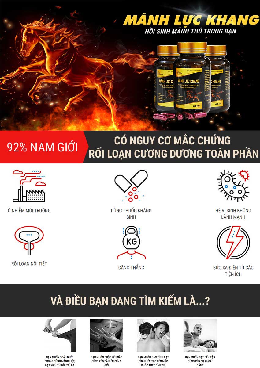Thuốc bổ thận Mãnh Lực Khang tăng cường sinh lý nam (Chai 60 viên)