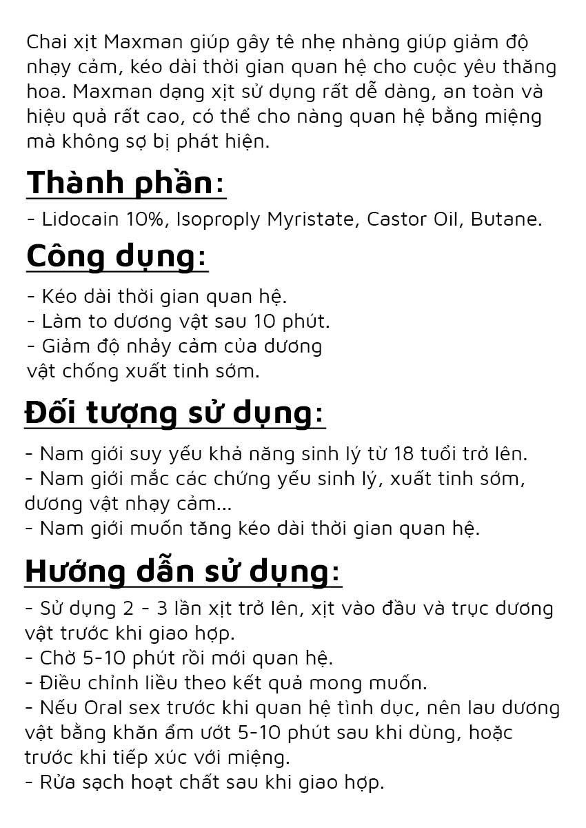 Chai xịt Maxman