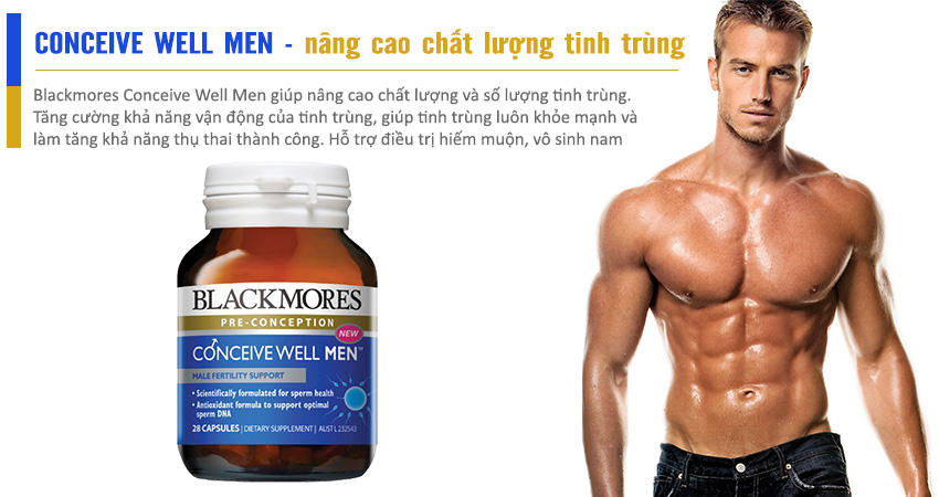 Blackmores Conceive Well Men nâng cao khả năng sinh sản của nam giới