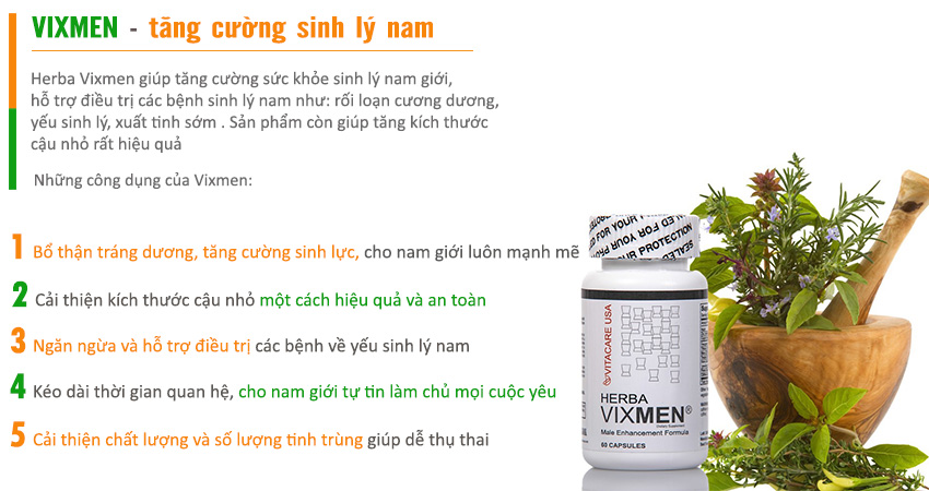 Công dụng sản phẩm Viên uống Vixmen
