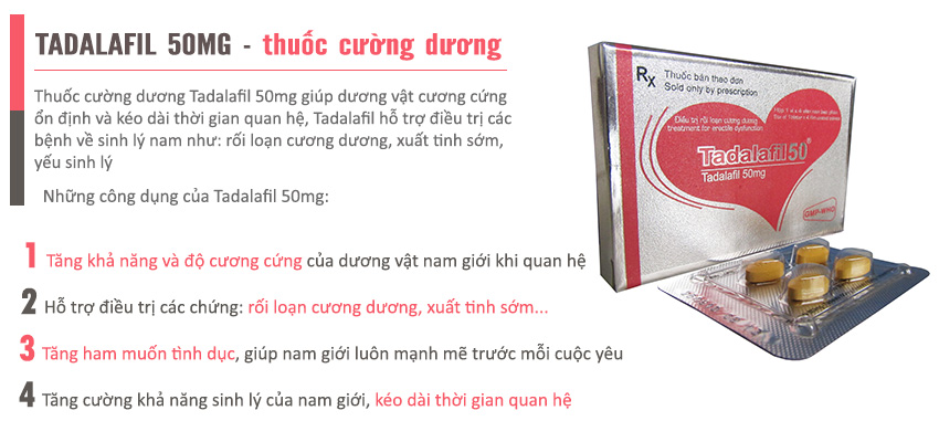 Công dụng Tadalafil 50mg
