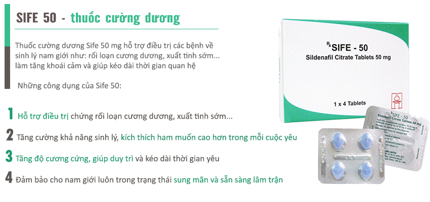 Công dụng thuốc cường dương Sife 50