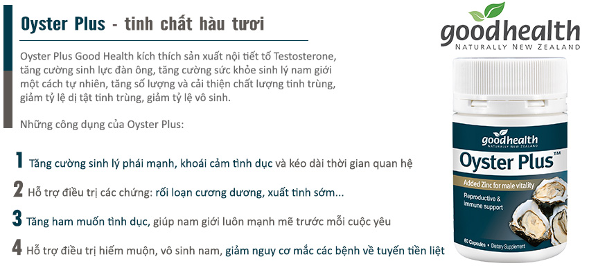 Công dụng tinh chất hàu tươi Oyster Plus