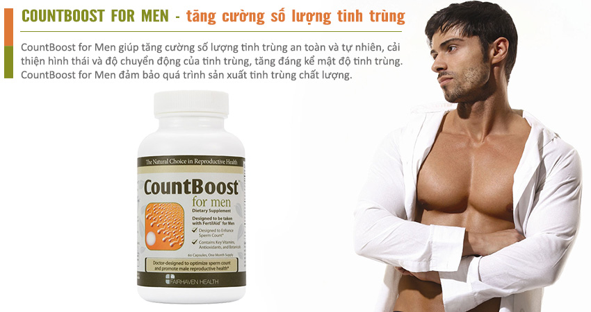 CountBoost for Men tăng cường số lượng và chất lượng tinh trùng