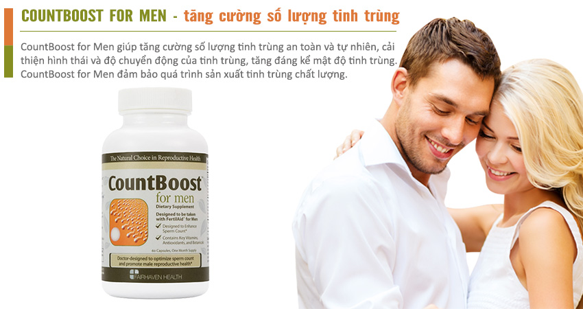 CountBoost for Men lựa chọn hoàn hảo cho nam giới hiếm muộn