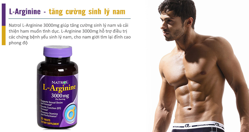 Natrol L-Arginine 3000mg tăng cường sinh lý nam