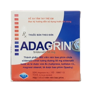 Thuốc cường dương Adagrin 50mg, Hộp 3 viên