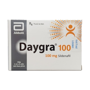 Thuốc cường dương Daygra 100mg, Hộp vỉ 4 viên