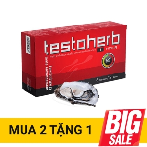 Testoherb 1hour tăng cường sinh lực cho nam giới, Hộp 8 viên