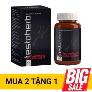 Testoherb tăng cường sinh lý, tăng chất lượng tinh trùng (Hộp 30 viên)