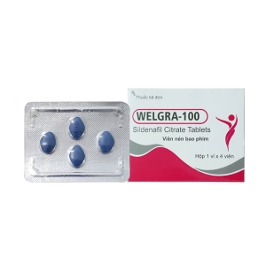Thuốc cường dương Welgra-100 Sildenafil, Hộp 4 viên Thuốc cường dương Welgra-100 Sildenafil, Hộp 4 viên