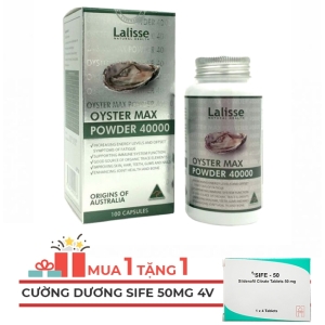 Tinh chất hàu nhân sâm Lalisse Oyster Max Powder 40000mg, Hộp 100 viên Tinh chất hàu nhân sâm Lalisse Oyster Max Powder 40000mg, Hộp 100 viên