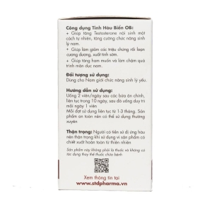 Tinh hàu biển OB bổ thận tráng dương, Chai 30 viên