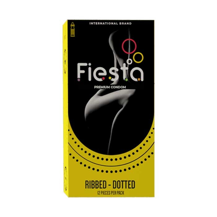 Fiesta Ribbed Dotted 52mm, Hộp 12 cái - Bao cao su gân gai