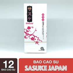 Bao cao su Sasuke siêu mỏng hạt nổi Nhật Bản - Hộp 12 cái
