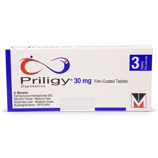 Thuốc trị xuất tinh sớm Priligy 30mg, Hộp 3 viên